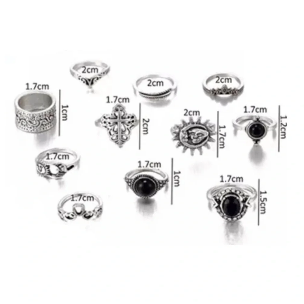 11-Piece Vintage Bohemian Midi Knuckle Rings